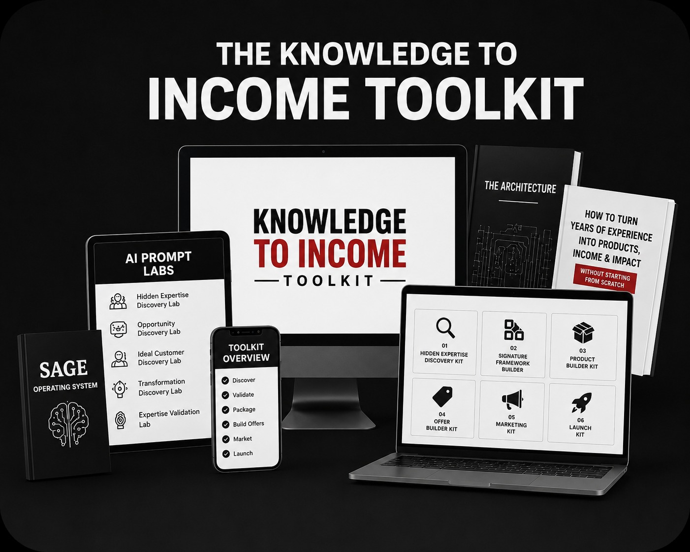 Knowledge to Income Toolkit — Product Mockup